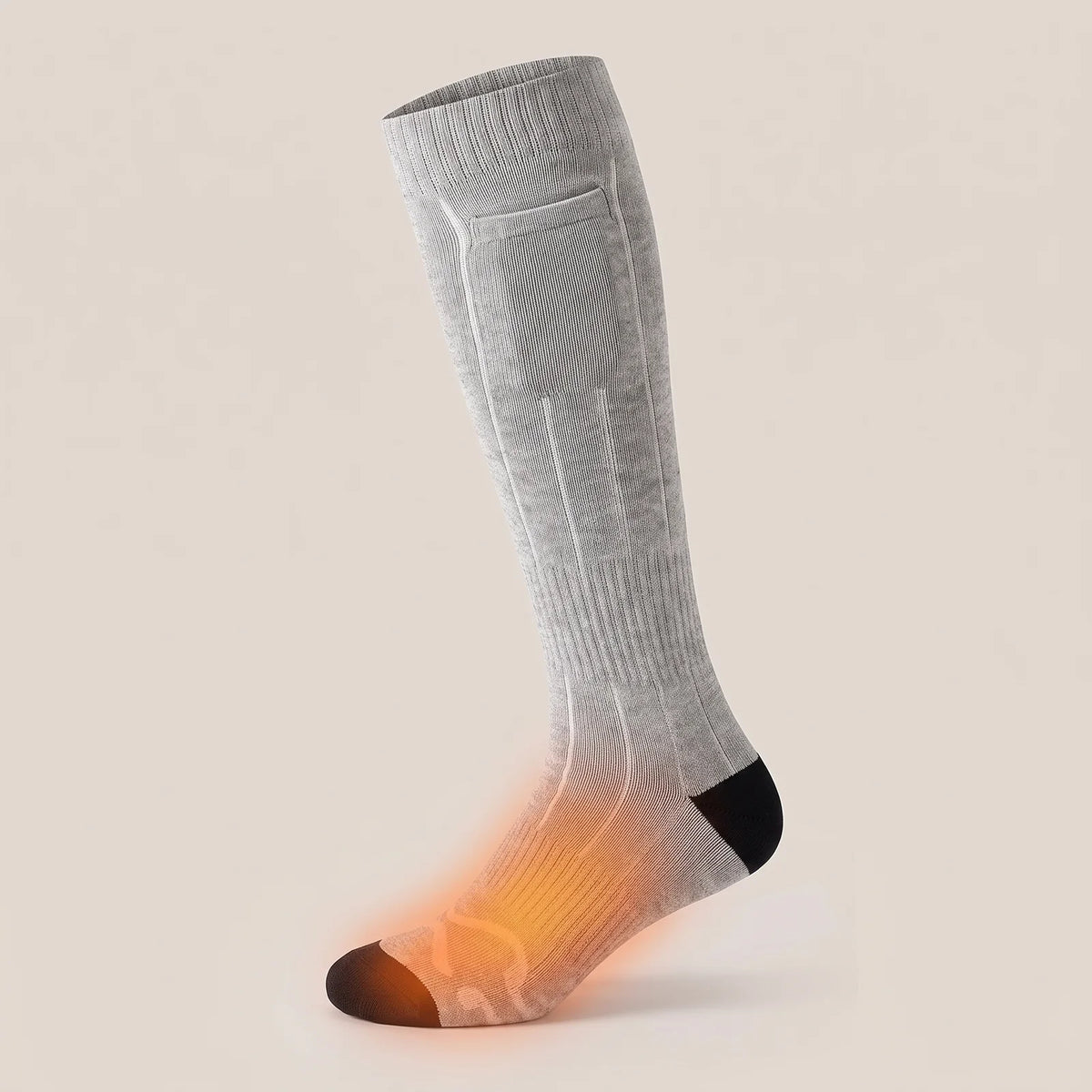 Forefoot heating zone of the Stomp 2.0 heated sock, shown as a warm glow