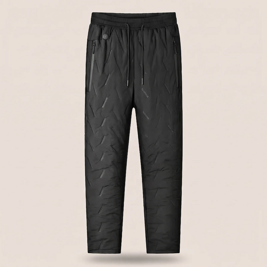 BergHeat Slope heated winter pants in black with elastic waist, drawcord and zip pockets